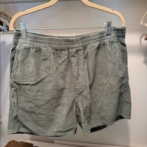 Men’s corduroy shorts. Size medium. sage green.